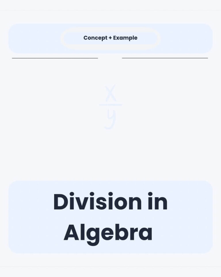 Division in Algebra Concept in Algebra