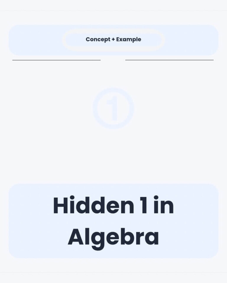 Hidden 1 in Algebra Concept in Algebra