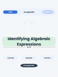 Identifying Algebraic Expressions Worksheet Thumbnail