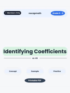 Identifying Coefficients Worksheet Thumbnail