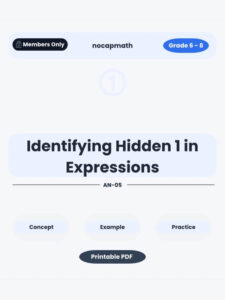 Identifying Hidden 1 in Expressions Worksheet Thumbnail