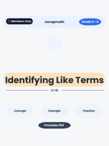 Identifying Like Terms Worksheet Thumbnail