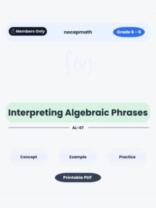 Interpreting Algebraic Phrases Worksheet Thumbnail