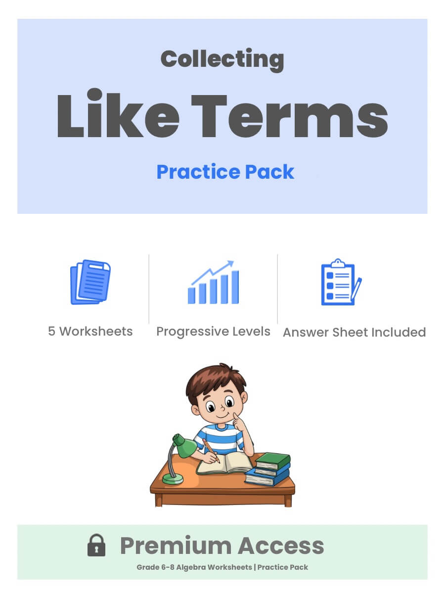 Collecting Like Terms Practice Pack Thumbnail