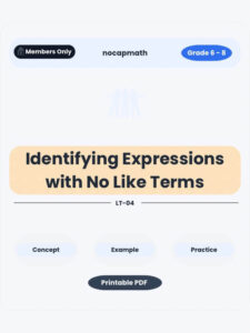 Identifying Expressions with No Like Terms Worksheet Thumbnail