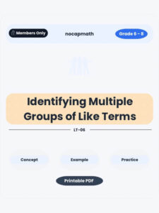 Identifying Multiple Groups of Like Terms Worksheet Thumbnail