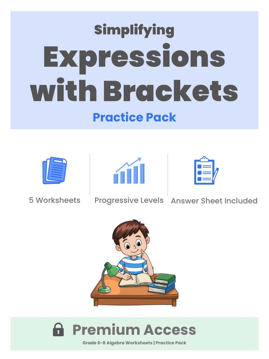 Simplifying Expressions with Brackets Practice Pack Thumbnail