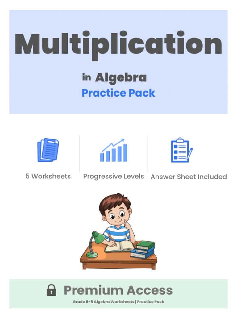 Multiplication in Algebra Practice Pack Thumbnail